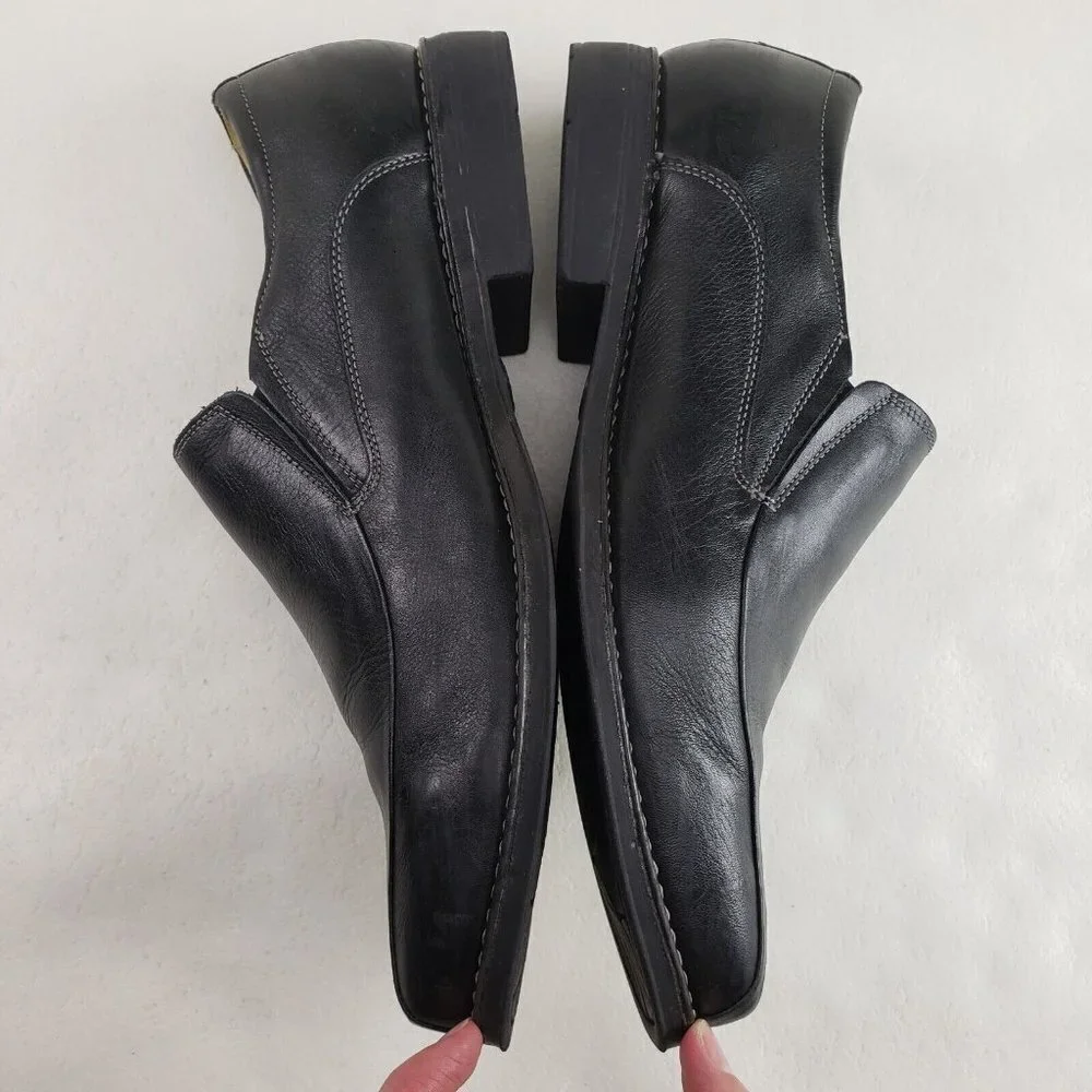 Sandro Moscoloni Edwin Leather Loafer Mens 11.5 Black Slip On Dress Casual Shoe